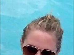 Blowjob In Public Pool By Blonde, Recorded On Mobile Phone